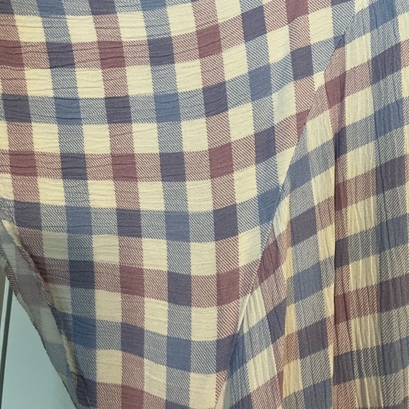 Market & Spruce 100% Rayon Pastel Checkered Dress with Pockets Plus 2X - Picture 7 of 8